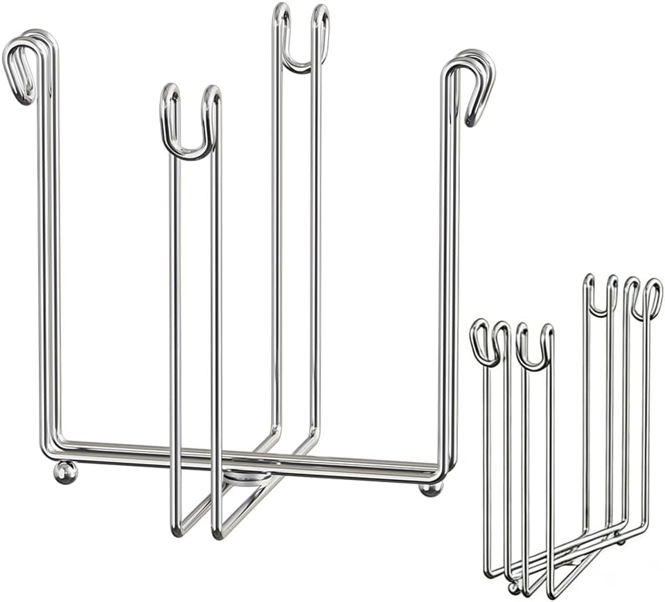 Kitchen Stand Holder 304 Stainless Steel Plastic Bag Rack Multifunctional Countertop Cups Bottles Drying Rack for Bottles and Cups Trash Bag Shelf Garbage Bag Holder for Home Kitchen Tower