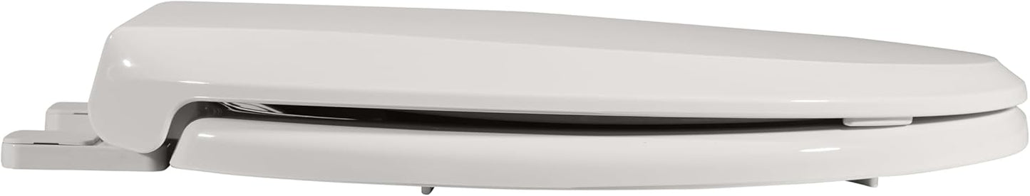 17" White Round Toilet Seat for Adult and Child, Built-In Potty Training Seat with Soft Quiet Close Non-Slip Design, Magnetic Kids Seat and Cover for Round/Oval Toilets, Easy to Install and Clean