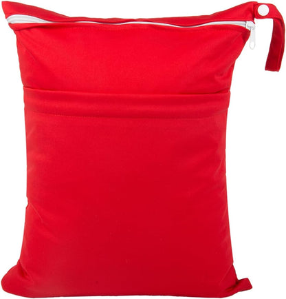 Wet Dry Bag for Baby Cloth Diapers, Waterproof Reusable with Two Zippered Pockets Travel Beach Pool Soiled Baby Items Yoga Gym Bag for Swimsuits or Wet Clothes (yellow)