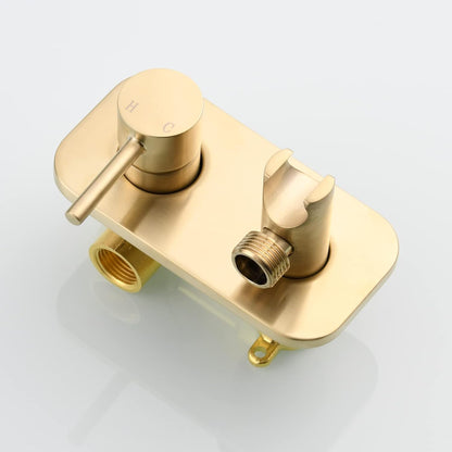 Tecmolog Stainless Steel Bathroom Bidet Sprayer Set Concealed Bidet Sprayer for Toilet Hot and Cold Handheld Cloth Diaper Sprayer Kit