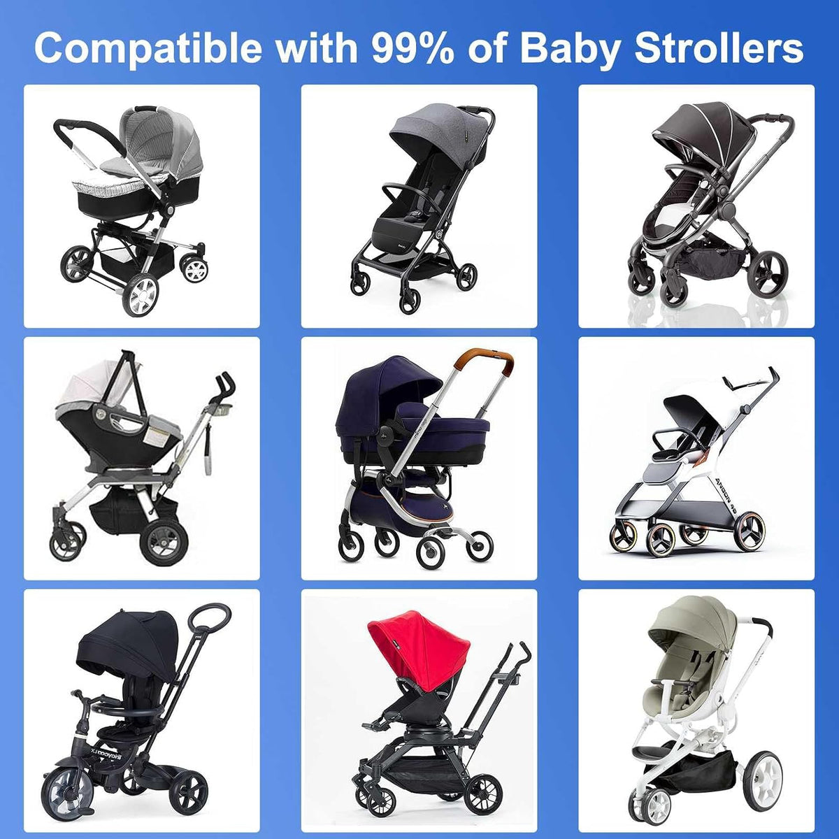 4 Pack Stroller Hooks, Universal Clips for Baby Strollers