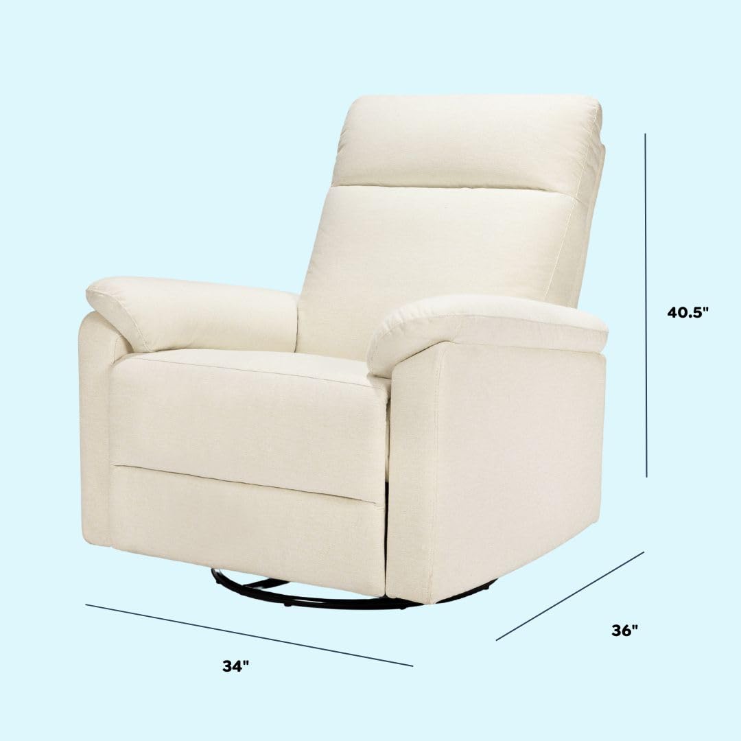 Davinci Suzy Glider Recliner Nursery Chair - Glider Rocking Chair for Nursery and Living Room - GREENGUARD Gold, FSC & Certi-PUR US Certified - 360° Swivel Rocker Recliner Chair (Cozy Cream Boucle)