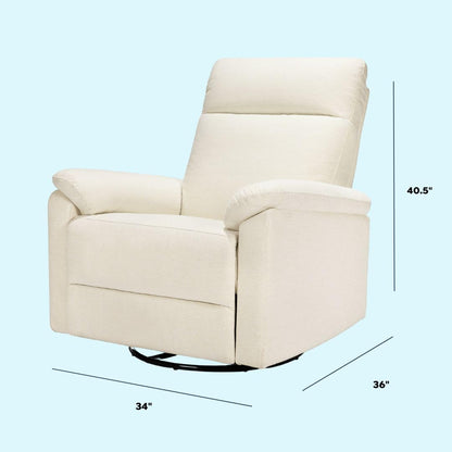 Davinci Suzy Glider Recliner Nursery Chair - Glider Rocking Chair for Nursery and Living Room - GREENGUARD Gold, FSC & Certi-PUR US Certified - 360° Swivel Rocker Recliner Chair (Cozy Cream Boucle)
