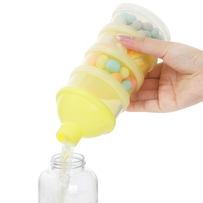 Accmor Formula Dispenser On The Go, 4 Compartments Stackable Formula Container for Travel, Baby Milk Powder Kids Snack Container, BPA Free ﻿