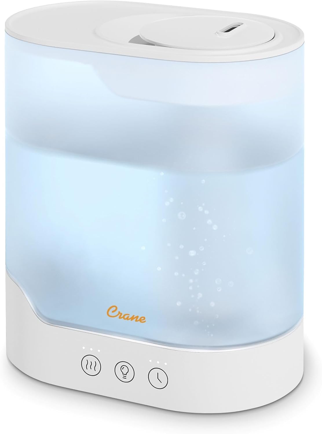 Crane 0.7 Gallon Top Fill Cool Mist Humidifier and Aroma Diffuser, with Color-Changing Night Light and Aroma Diffuser Function, Humidifier For Bedroom, Office or Nursery