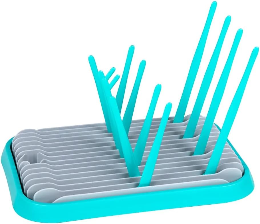 Baby Bottles Drying Rack, Folding Drainer for Feeding Bottles Accessories Dryer Holder(Green)