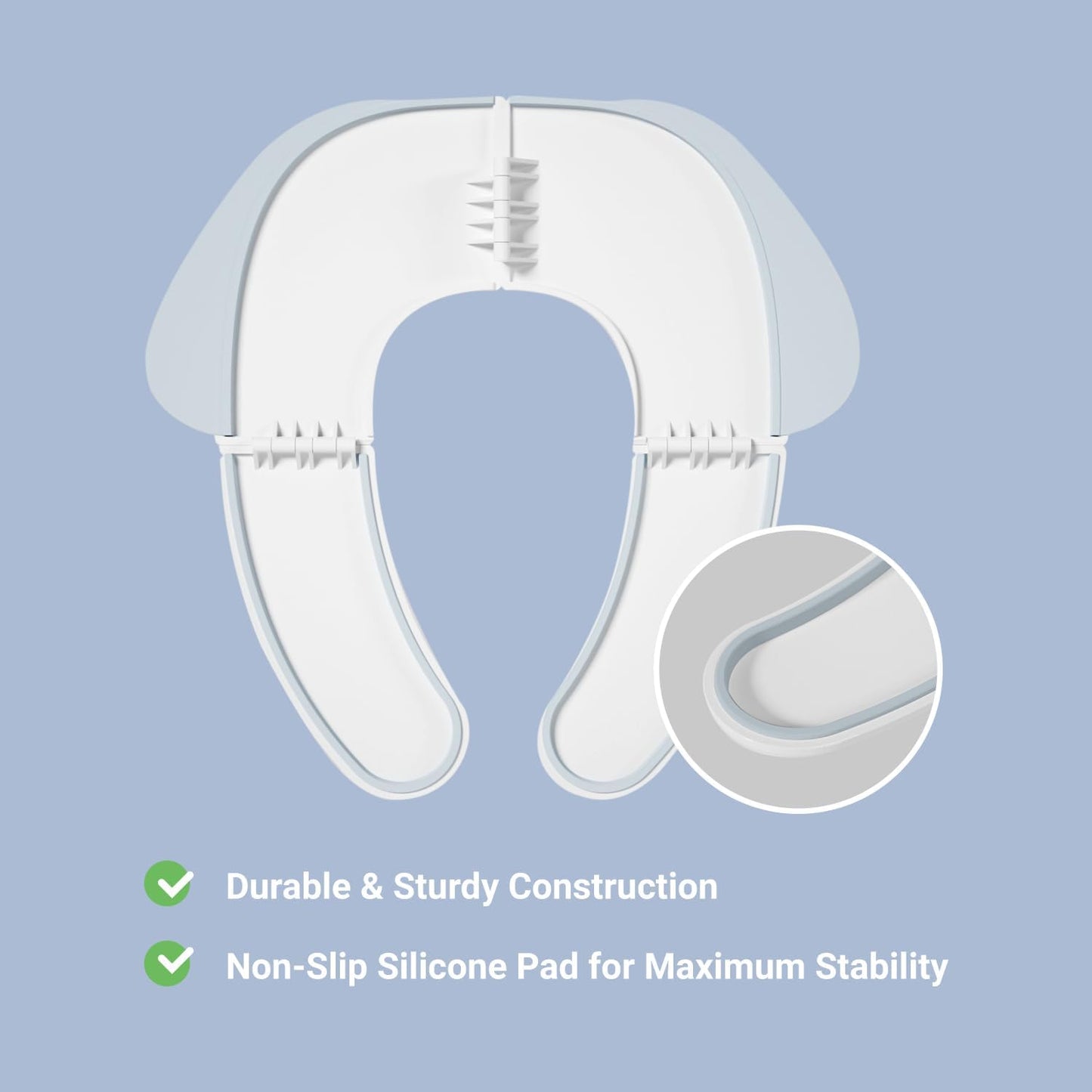 FOOYOO Foldable Toddler Toilet Seat | Portable Potty Training Seat for Travel & Home, Non-Slip, Fits Most Toilets, Easy to Clean, with Travel Bag (Gray)