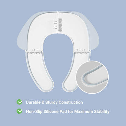 FOOYOO Foldable Toddler Toilet Seat | Portable Potty Training Seat for Travel & Home, Non-Slip, Fits Most Toilets, Easy to Clean, with Travel Bag (Gray)