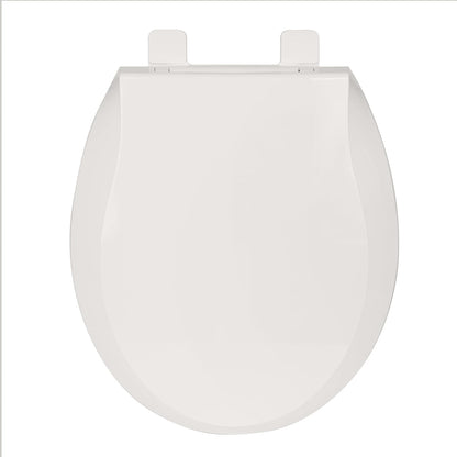17" White Round Toilet Seat for Adult and Child, Built-In Potty Training Seat with Soft Quiet Close Non-Slip Design, Magnetic Kids Seat and Cover for Round/Oval Toilets, Easy to Install and Clean