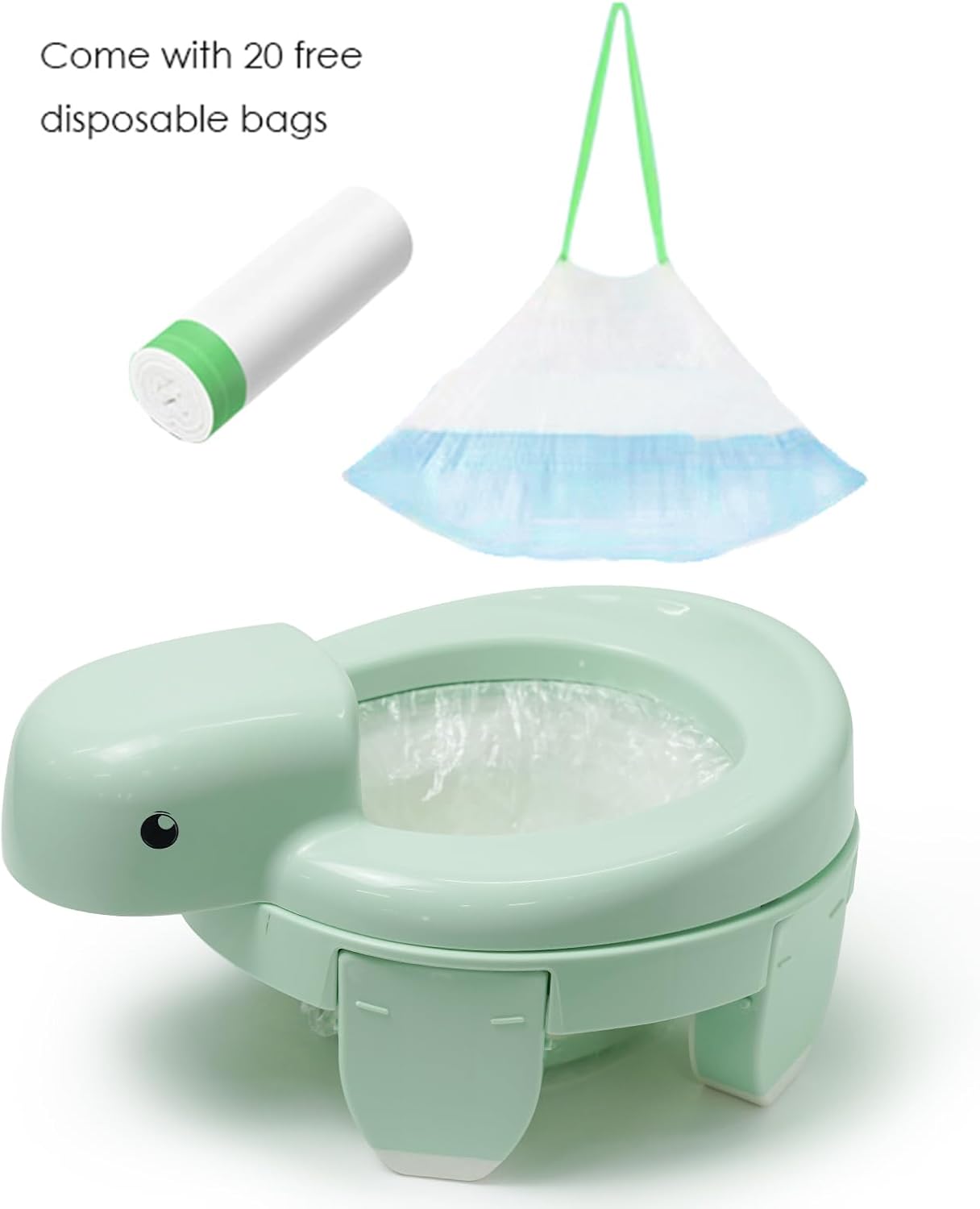 4-in-1 Portable Travel Potty for Toddlers – Foldable, Compact Potty Seat with Splash Guard & Non-Slip Base – Ideal for Road Trips, Camping, Hiking, Outdoor Adventures & Occasional Home Use