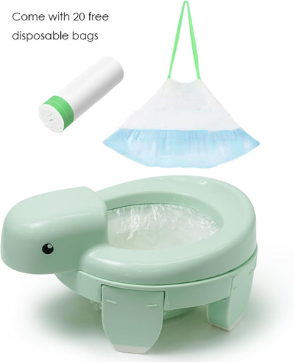 4-in-1 Portable Travel Potty for Toddlers – Foldable, Compact Potty Seat with Splash Guard & Non-Slip Base – Ideal for Road Trips, Camping, Hiking, Outdoor Adventures & Occasional Home Use