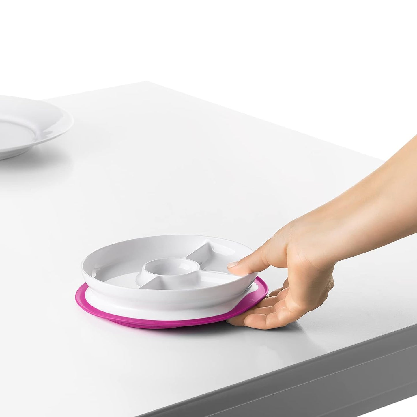 OXO Tot Stick and Stay Suction Divided Plate - Opal
