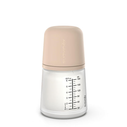 Suavinex Zero Zero Anti Colic Baby Bottle, No 1 Spanish Baby Bottle Brand, Minimizes Bottle Rejection & Nipple Confusion, Perfect for Breastfeeding Babies, 6oz/180mL, Deep Tone, Adaptable Flow Nipple