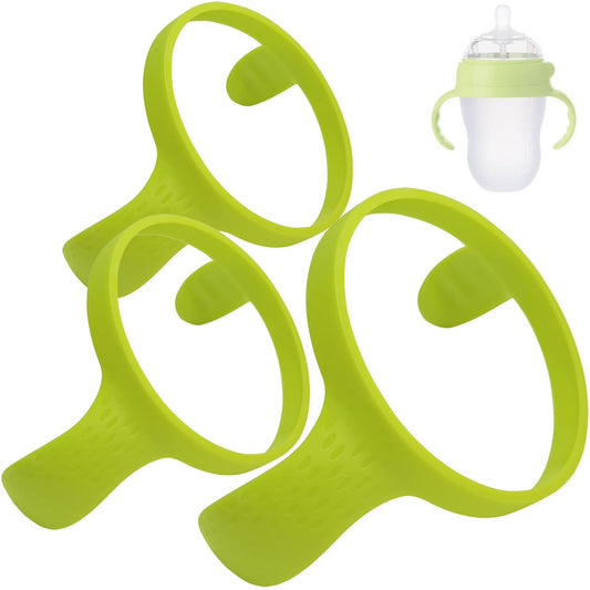 Easy Grip Bottle Handles Compatible with Comotomo Baby Feeding Bottle, Pink, 3 Pack