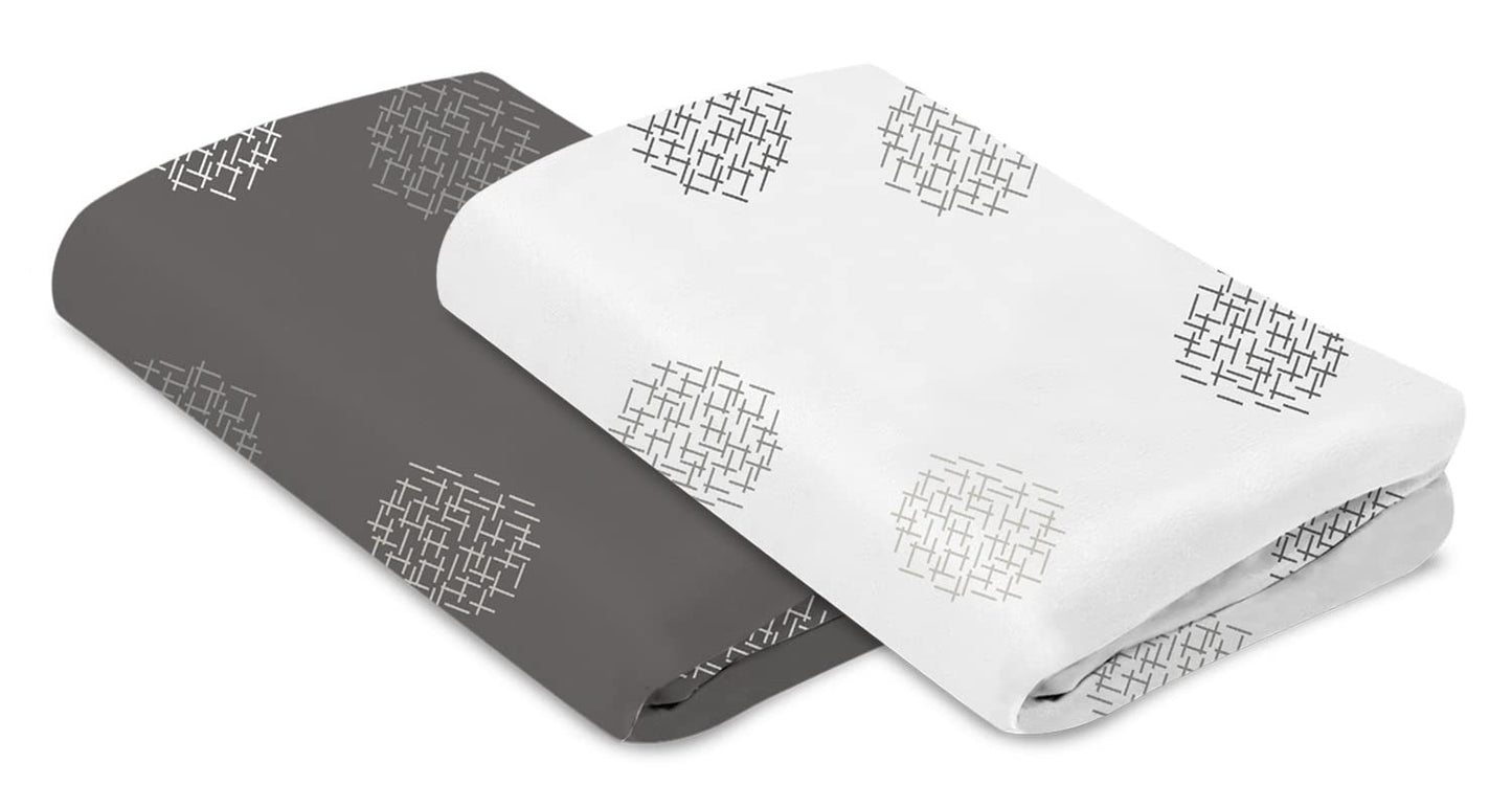 4moms Breeze Playard Sheets, Machine Washable, Soft, Plush, Waterproof Fabric, Grey Beads