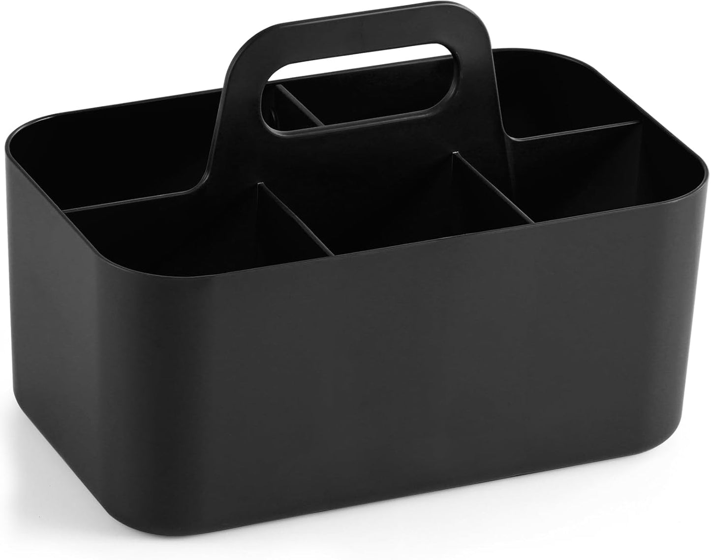 Multiuse Caddy Organizer with Handle, Portable Divided Plastic Tote Bin - Art Craft, Stationary Pen Marker Crayons, Makeup Hair Supplies Storage - Bathroom, Classroom, Dorm, Office, Desk Holder - Pink