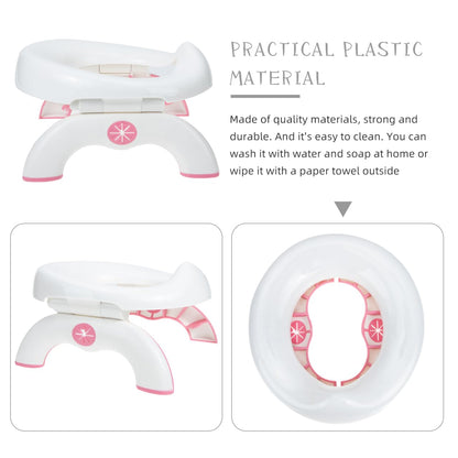 Portable Potty Training Toilet, 2 in 1 Travel Potty Seat for Boys Girls, Foldable Training Toilet Seat for Travel and Car Attachment Indoor Outdoor Use
