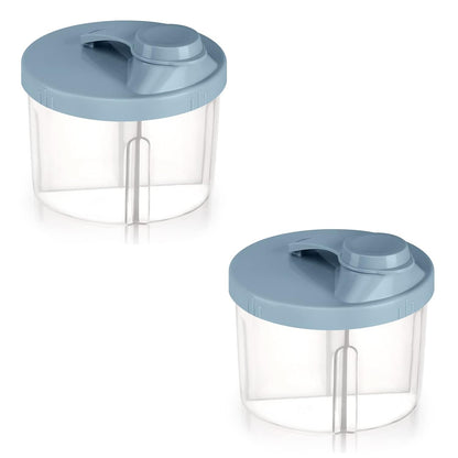 Accmor Baby Formula Dispenser On The Go, Non-Spill Rotating Four-Compartment Formula Container to Go, Milk Powder Kids Snack Container for Infant Toddler Travel Outdoor, Blue