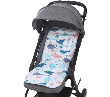 Universal Kids Stroller Seat Liner Cotton Kids Pushchair Cushion Seats Mat Breathable Stroller Liner Insert Mattress Soft Pushchair Seat Pad Pram Cushion Seats Pad Head Neck Body Support for 1-3 Years
