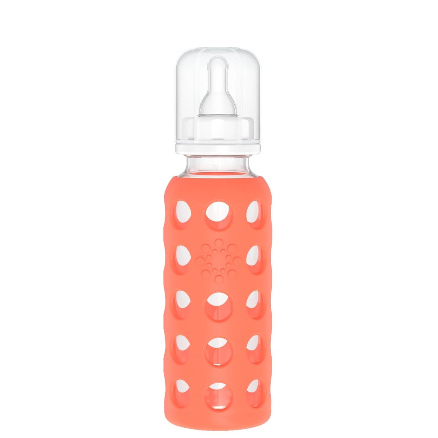 Lifefactory Glass Baby Bottle with Stage 1 Nipple and Protective Silicone Sleeve Cantaloupe, 4 Oz