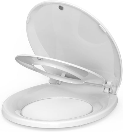 Toilet Seat with Toddler Seat Elongated, PP Material Family Toilet Seat Cover, Soft Close Adult & Toddler Seats, Easy to Clean, Safe Potty Training Solution for Kids, Bathroom Upgrade for Home