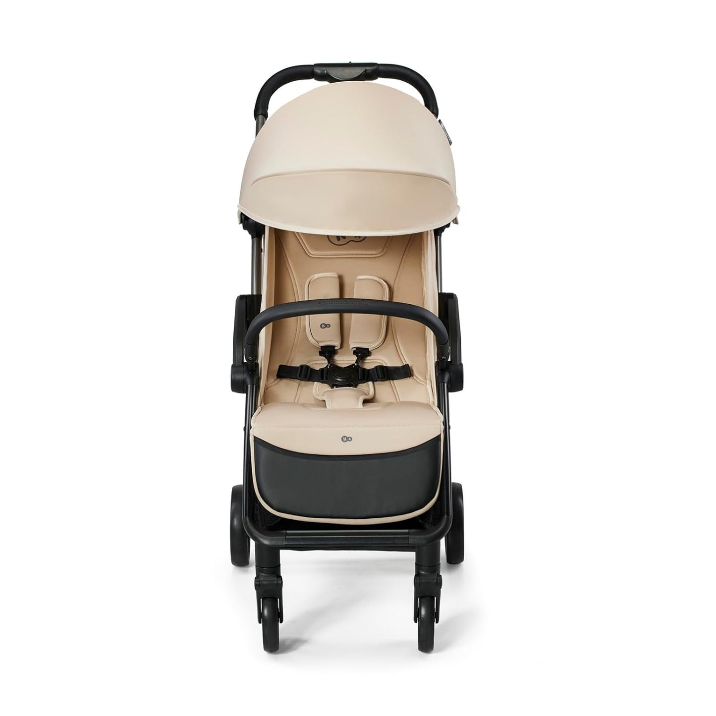 Kinderkraft APINO Lightweight Auto Folding Stroller, Compact Travel Baby Stroller for Newborn to Toddler, Reclining Seat, 5-Point Harness, Black