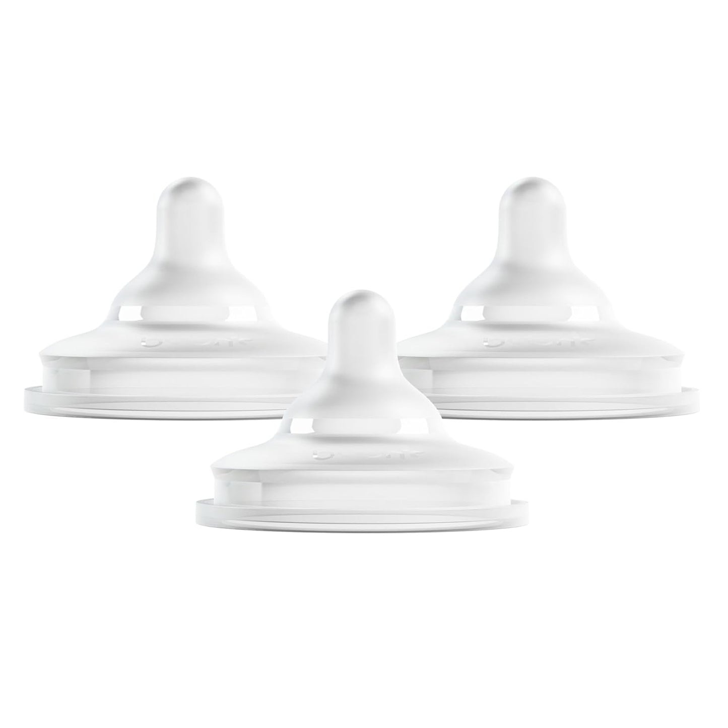 Boon Nursh Curve Silicone Baby Bottle Nipples - Food-Grade Silicone Bottle Nipples – Medium Flow Nipples for Baby Bottles - Baby Bottle-Feeding Supplies - 3 Count