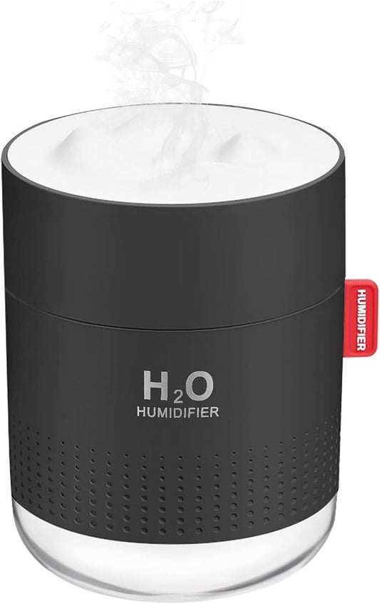 Portable Mini Humidifier, 500ml Small Cool Mist Humidifier, USB Personal Desktop Humidifiers for Baby Bedroom Travel Office Home, Auto Shut-Off, 2 Mist Modes, Super Quiet, White