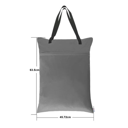 ALVABABY 2 Pack Large Wet Dry Bag Waterproof Hanging Cloth Diaper with Double Zippered Pockets 25x18 inches (Feather & Stripe)