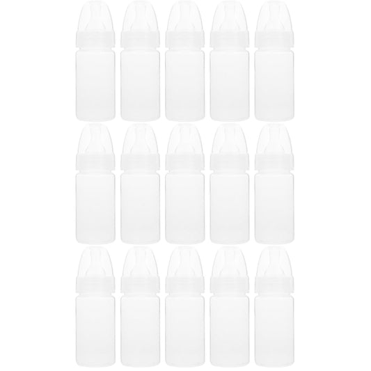 DOITOOL 15 Pcs Disposable Baby Bottles 100ml Plastic Newborn Milk Bottles with Scale Classic Clear Neck for Baby Shower Game Travel Nursing