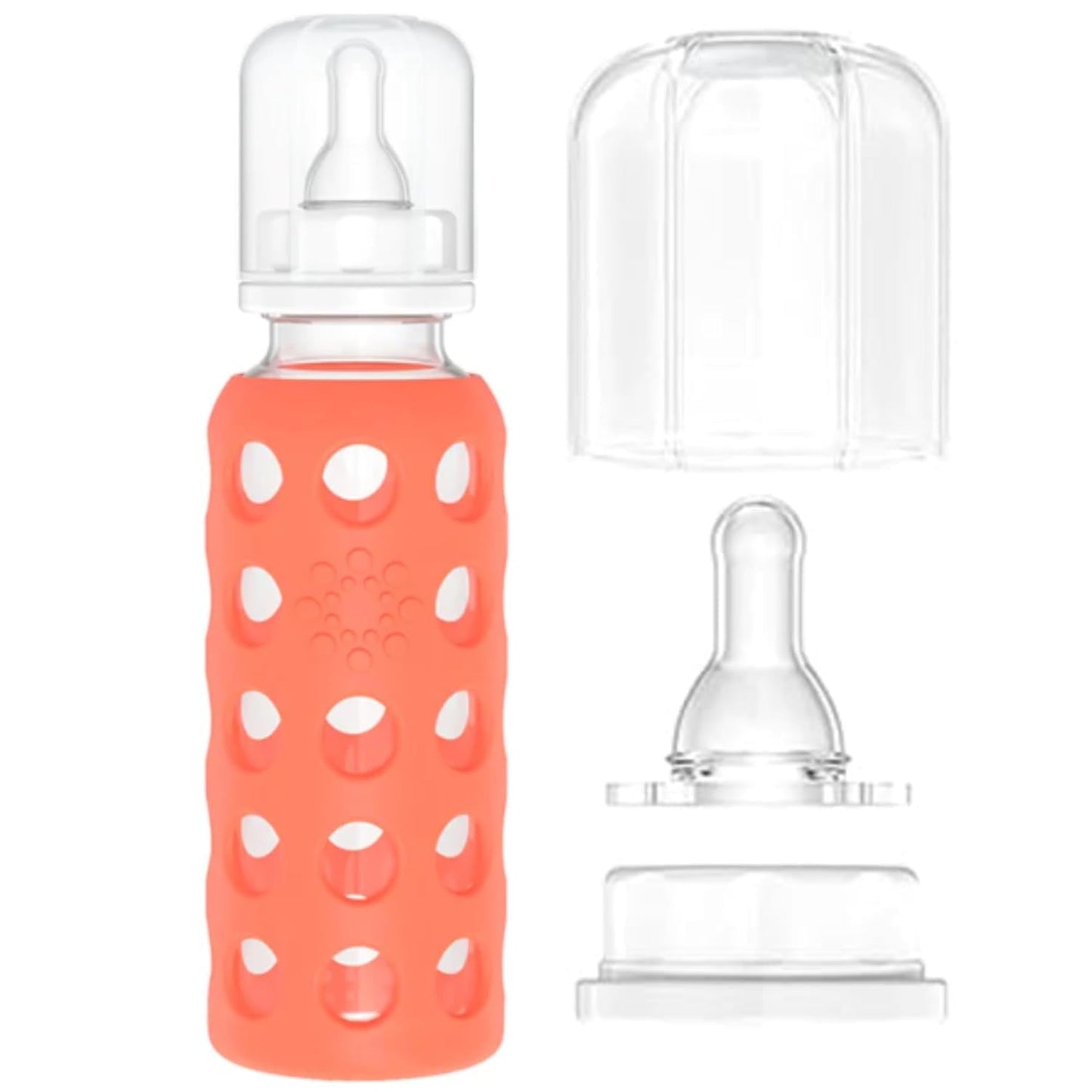 Lifefactory Glass Baby Bottle BPA Free | Protective Silicone Sleeve | 9 oz Pack of 2 | Mango, Kale