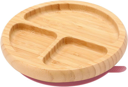 Bamboo Suction Plates for Babies and Bamboo Plates For Kids Baby Feeding and Weaning (Pink)