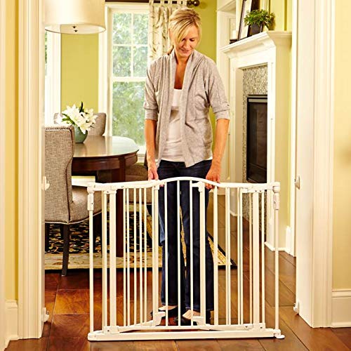 Toddleroo by North States - Deluxe Décor Safety Gate: Hardware Mounted Extra Wide Metal Baby Gate - Adjustable Child Gate - 38.3 to 72 Inches Wide - 30 Inches Tall - Warm White