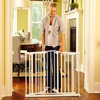 Toddleroo by North States - Deluxe Décor Safety Gate: Hardware Mounted Extra Wide Metal Baby Gate - Adjustable Child Gate - 38.3 to 72 Inches Wide - 30 Inches Tall - Warm White