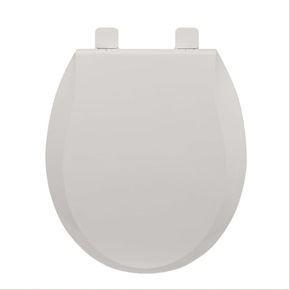 17" White Round Toilet Seat for Adult and Child, Built-In Potty Training Seat with Soft Quiet Close Non-Slip Design, Magnetic Kids Seat and Cover for Round/Oval Toilets, Easy to Install and Clean