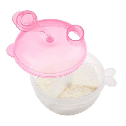 Accmor Baby Formula Dispenser for On-the-Go Feedings, Three-Compartment Non-Spill Formula Container to Go, Snack Milk Powder Dispenser for Traveling with Infant Toddler, Green, 2 Pack