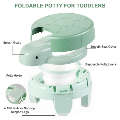 Potty Training Toilet Seat Portable Travel Potty Folding Kids Potty Chair with Storage Bag and 20 Liners