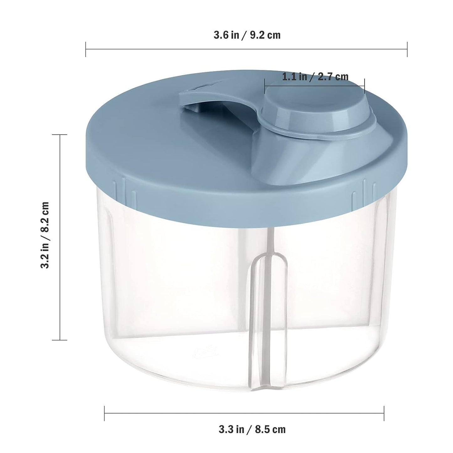 Accmor Baby Formula Dispenser On The Go, Non-Spill Rotating Four-Compartment Formula Container to Go, Milk Powder Kids Snack Container for Infant Toddler Travel Outdoor, Blue