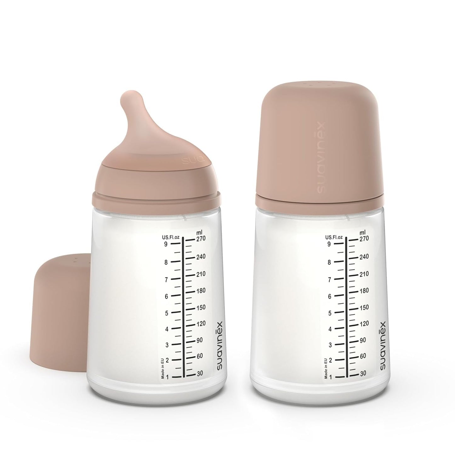 Suavinex Zero Zero Anti Colic Baby Bottle, No 1 Spanish Baby Bottle Brand, Minimizes Bottle Rejection & Nipple Confusion, Perfect for Breastfeeding Babies, 6oz/180mL, Deep Tone, Adaptable Flow Nipple