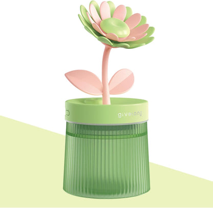 Cute Mini Humidifier 320mL Cool Mist Humidifie mute with 2 Mist Modes,for Home/Nursery/Office,Portable Mini Air Moisturizer,rechargeable mini humidifier(Gardenia pink)