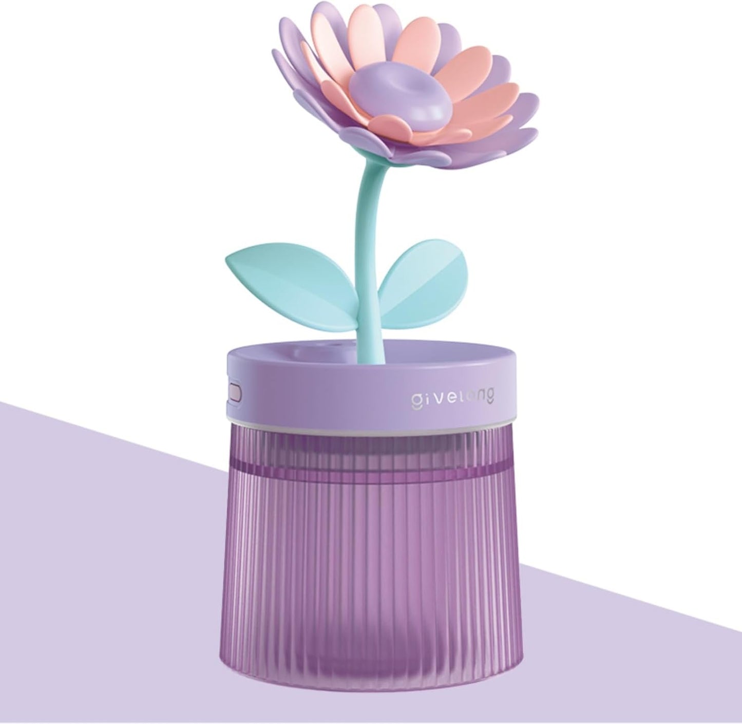 Cute Mini Humidifier 320mL Cool Mist Humidifie mute with 2 Mist Modes,for Home/Nursery/Office,Portable Mini Air Moisturizer,rechargeable mini humidifier(Gardenia pink)