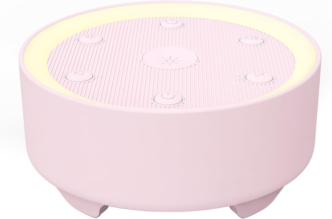 Kipcush White Noise Machine - 21 Soothing Non-Looping Sounds, Dimmable Night Light, & Blind-Touch Buttons | USB-Powered Portable Sleep Therapy for Babies, Adults, Office & Travel - White
