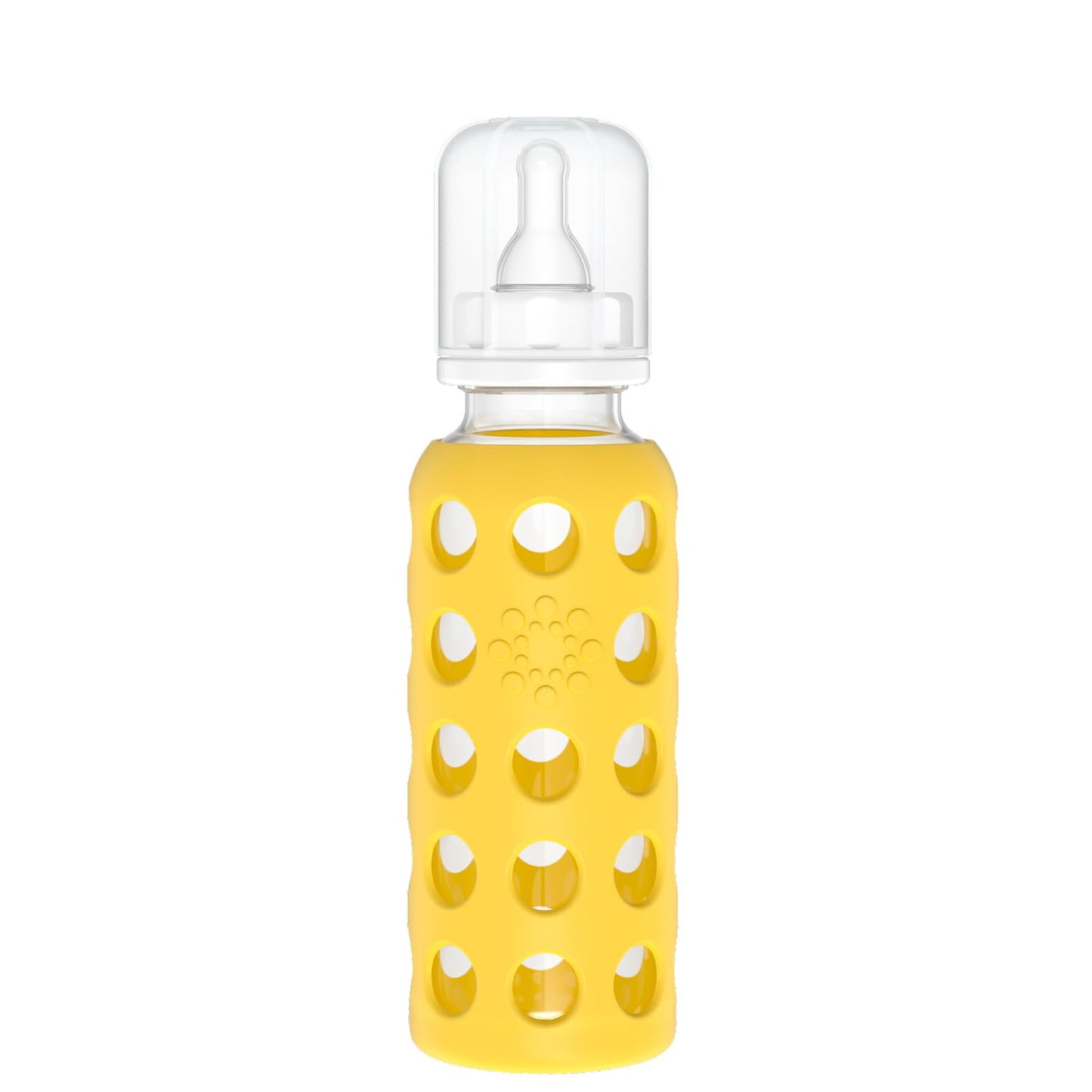 Lifefactory Glass Baby Bottle with Stage 1 Nipple and Protective Silicone Sleeve Cantaloupe, 4 Oz
