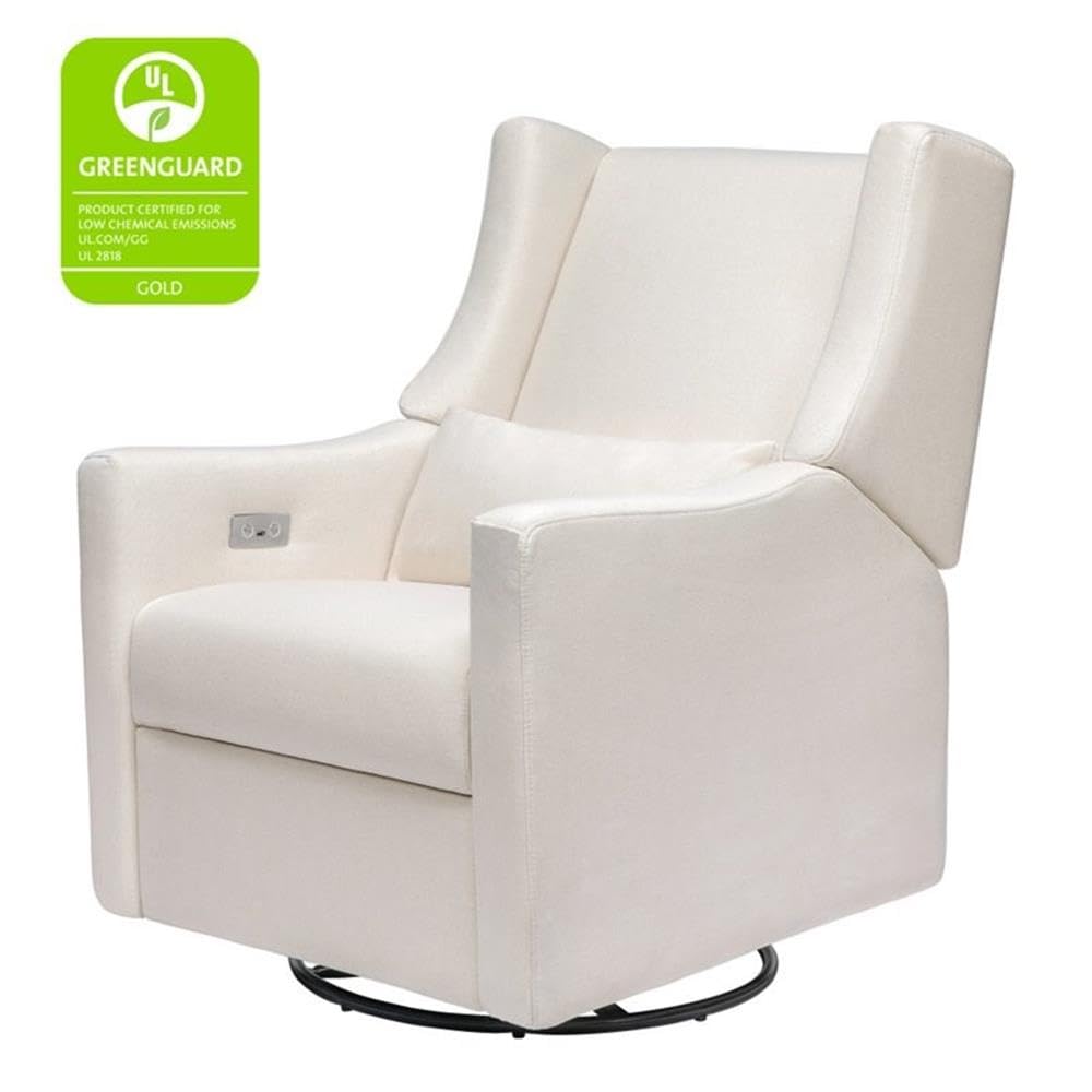 Kiwi Glider Recliner w/Electronic Control and USB | in Almond Teddy Loop w/Light Wood Base, Greenguard Gold Certified