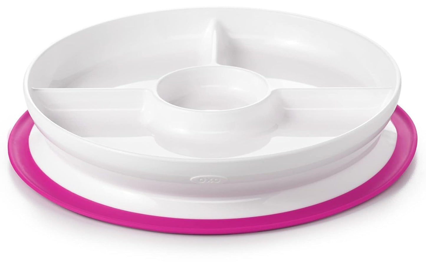 OXO Tot Stick and Stay Suction Divided Plate - Opal