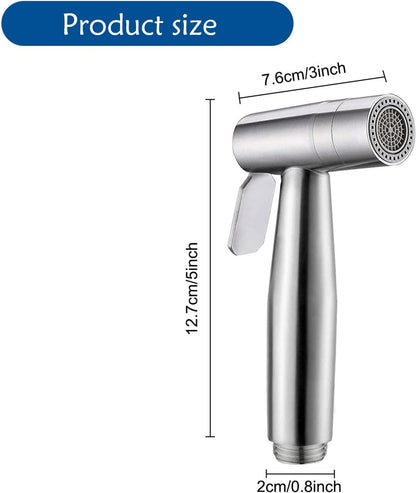 Handheld Bidet Sprayer for Toilet, Dual Mode Spray Head (Jet/Soft) Baby Cloth Diaper Sprayers Bide t for Toilet Stainless Steel Bathroom Hand Held (Bide t Sprayer Head Only)
