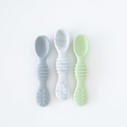 Bumkins Baby Bowl, Silicone Feeding Set with Suction for Baby and Toddler, Includes Spoon and Lid, First Feeding Set, Training Essentials for Baby Led Weaning for Babies 4 Months Up, Sage