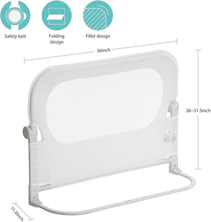 NUTIKAS Baby Bed Rail Guard for Toddlers - 35.4" Toddler Bed Rails for Crib,Twin,Full, Queen Bunk Size Bed Swing Down Bedrail Extral Tall Child Safety Side Railing Guards for Kids