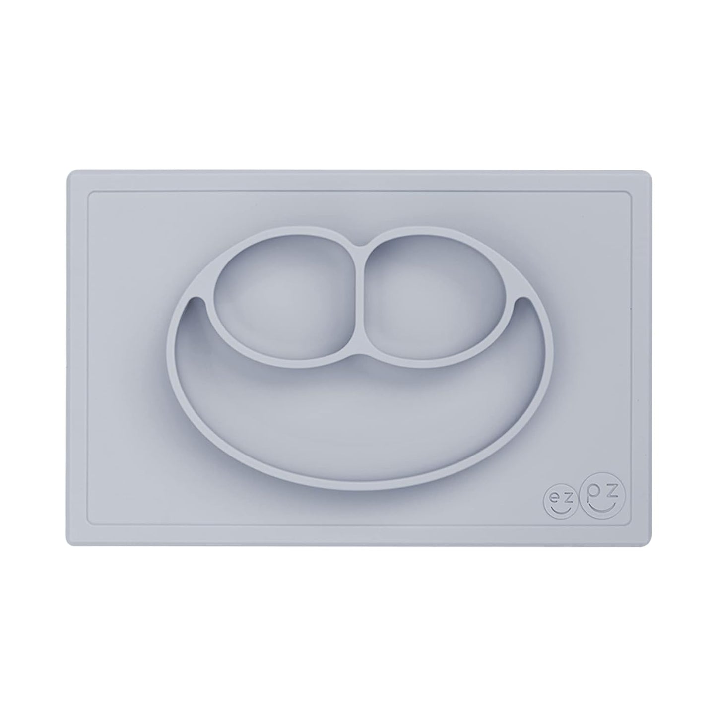 ezpz Mini Mat (Blush) - 6 -12 Months+ - 100% Silicone Suction Placemat + Divided Plate with Three Compartments - Supports Baby-Led Weaning - Designed for Highchair, Table, and Travel