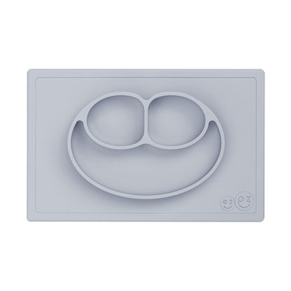 ezpz Mini Mat (Blush) - 6 -12 Months+ - 100% Silicone Suction Placemat + Divided Plate with Three Compartments - Supports Baby-Led Weaning - Designed for Highchair, Table, and Travel